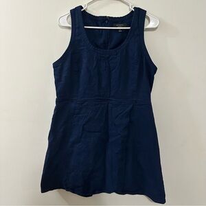 Banana Republic LINEN-BLEND SEAMED MINI DRESS NAVY BLUE‎ Size 12 PREPPY